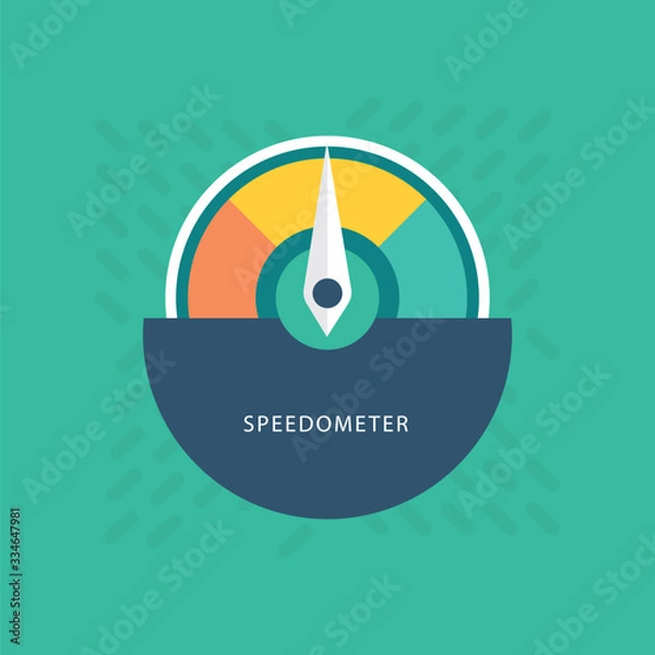 Fototapeta speedometer icon flat design