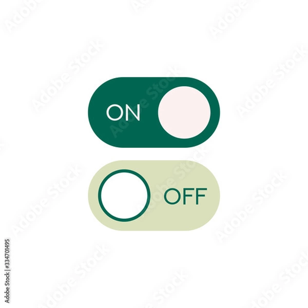 Fototapeta Switch on or off. Flat design. Vector icon. 