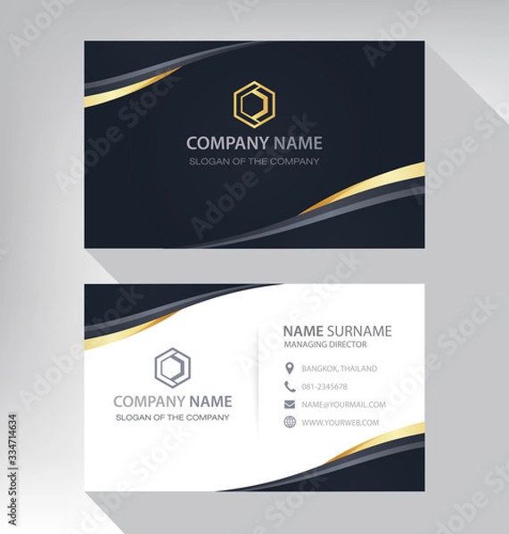 Obraz Luxury and modern. vector business card template. design black gold white