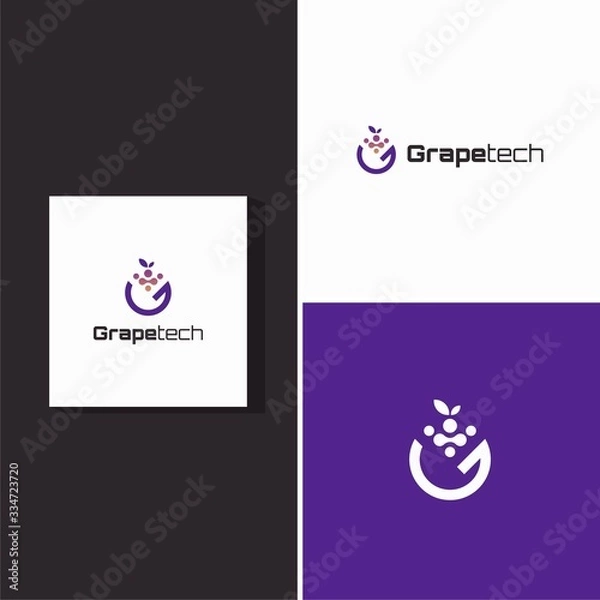 Obraz grape technology modern logo design unique