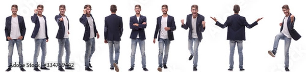 Fototapeta collage of various photos of a successful modern man