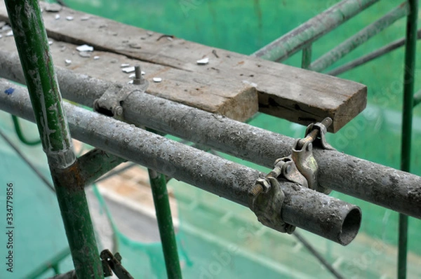 Obraz scaffolding assembly at construction site