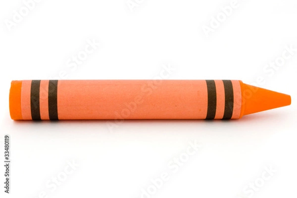 Obraz Siingle orange crayon isolated on white