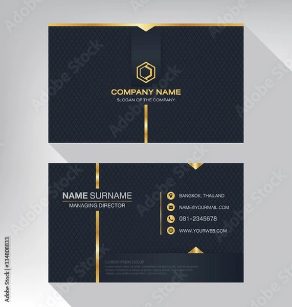 Obraz Luxury and modern. vector business card template. design black and gold color