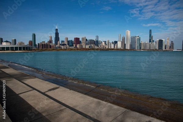 Fototapeta Views of downtown Chicago from Grant park