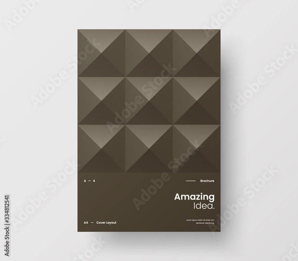 Fototapeta Amazing business presentation vector A4 vertical orientation front page mock up. Modern corporate report cover abstract geometric illustration design layout. Company identity brochure template.