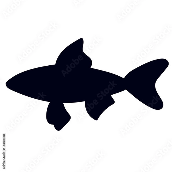 Obraz Fish silhouette flat simple vector icon
