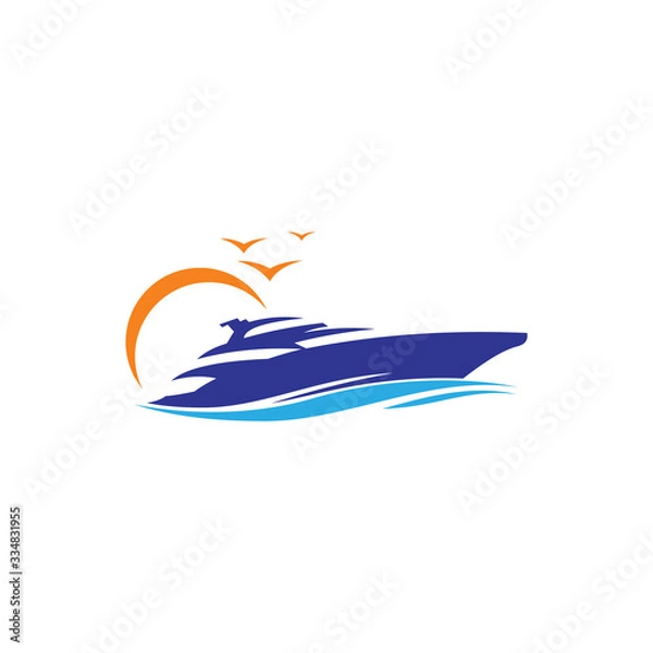 Obraz Speed boat logo design template ,Sea boat logo design concept ,Vector illustration