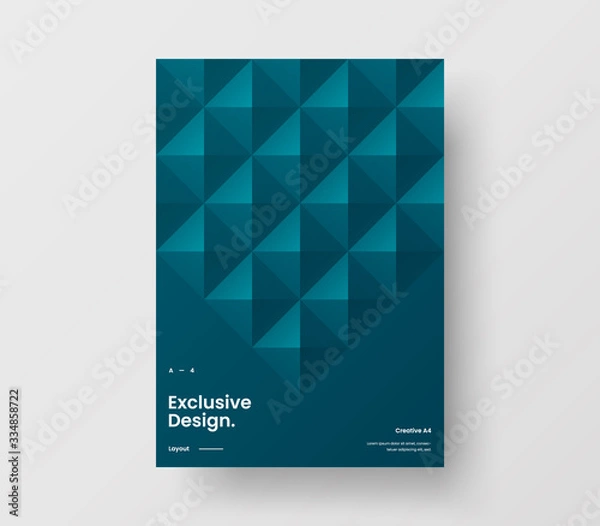 Fototapeta Amazing business presentation vector A4 vertical orientation front page mock up. Modern corporate report cover abstract geometric illustration design layout. Company identity brochure template.