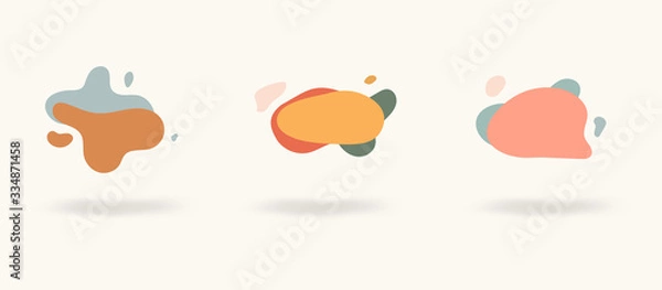 Fototapeta Set of abstract modern graphic elements. Dynamical colored forms. Abstract banners with flowing liquid shapes. Template for the design of a logo, flyer or presentation. Vector.