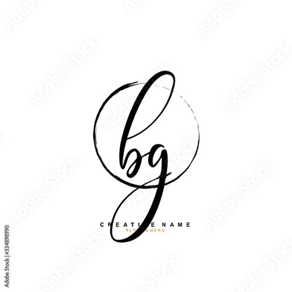 Obraz B G BG Initial logo template vector. Letter logo concept