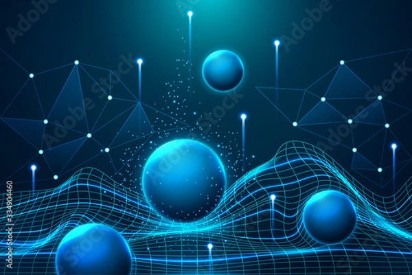 Obraz Abstract futuristic background. Dynamic shapes composition