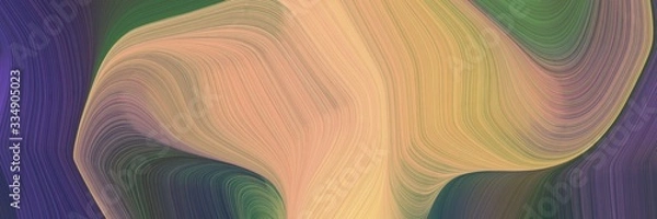 Fototapeta abstract dynamic futuristic banner. contemporary waves illustration with tan, dark slate gray and dim gray color