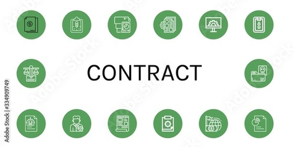 Fototapeta contract icon set