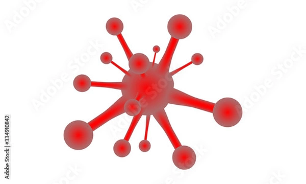 Obraz Coronavirus (2019-nCoV) Background with realistic 3d red and white Vector medicine illustration