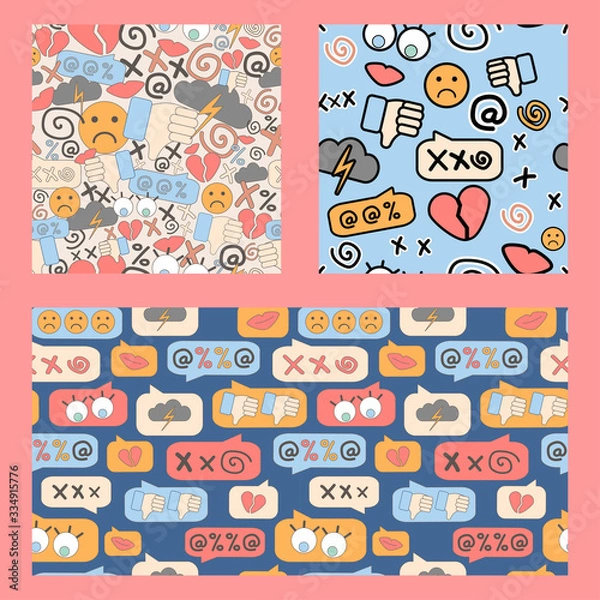Obraz online bullying pattern set