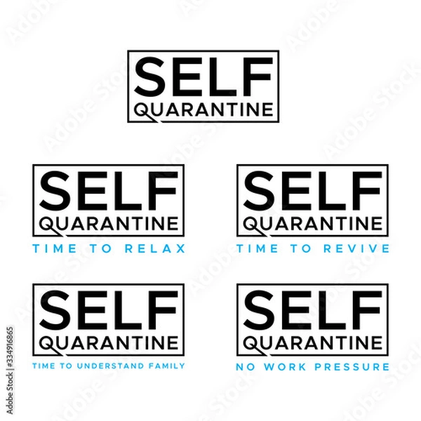 Obraz Self Quarantine. Stay Home. Stay Safe. Stay Healthy flat vector icon for apps and websites.