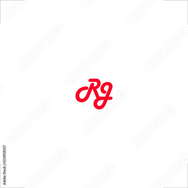 Fototapeta initial R G letter logo script design