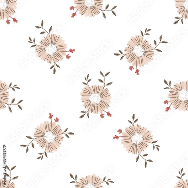 Obraz Seamless pattern with abstract flowers. Creative color floral surface design.