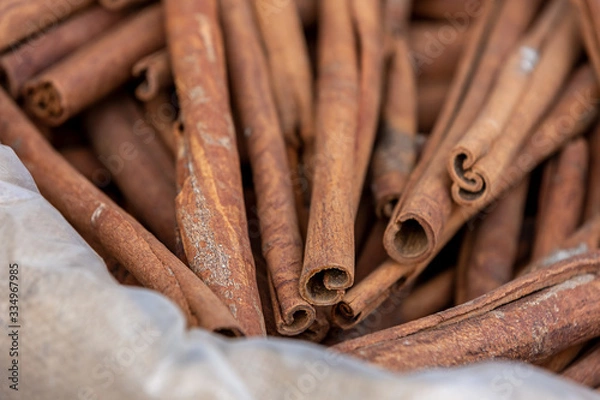 Obraz cinnamon sticks isolated on white background