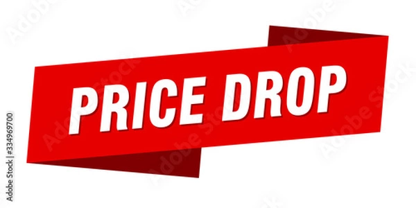 Fototapeta price drop banner template. price drop ribbon label sign