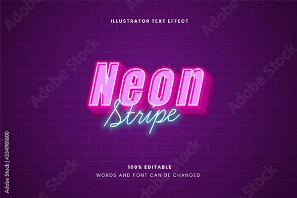 Obraz Neon Stripe Text Effect
