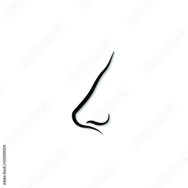 Fototapeta Nose icon design. Human sense symbol concept isolated on white background. Vector illustration