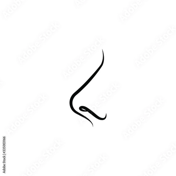 Fototapeta Nose icon design. Human sense symbol concept isolated on white background. Vector illustration