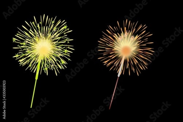 Fototapeta fireworks on black background