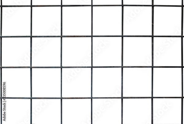 Fototapeta partition steel grating isolated on white background