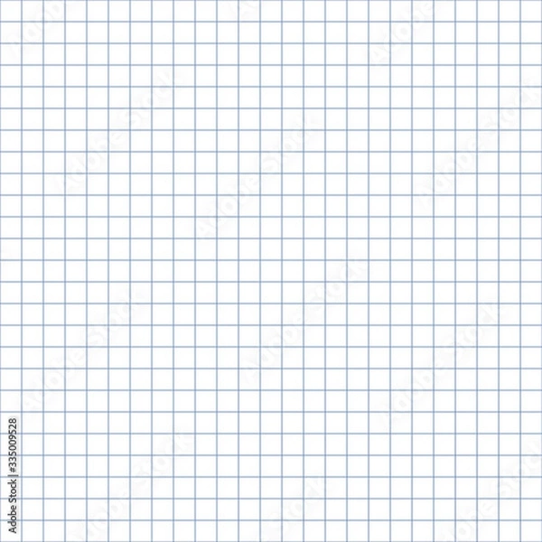 Fototapeta Grid paper. Abstract squared background with blue graph. Geometric pattern for school, wallpaper, textures, notebook. Lined blank isolated on transparent background.