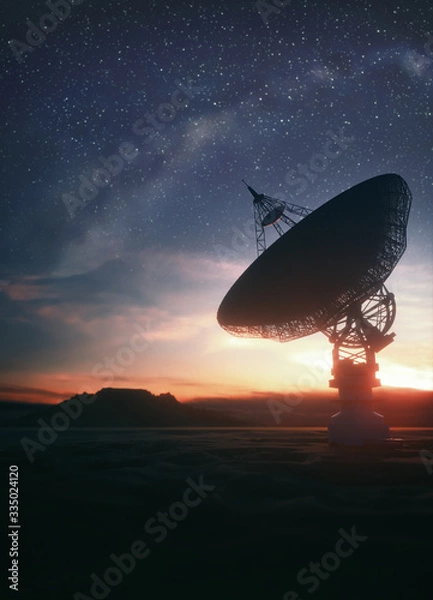 Fototapeta Giant Satellite Dishe for Signal From Space