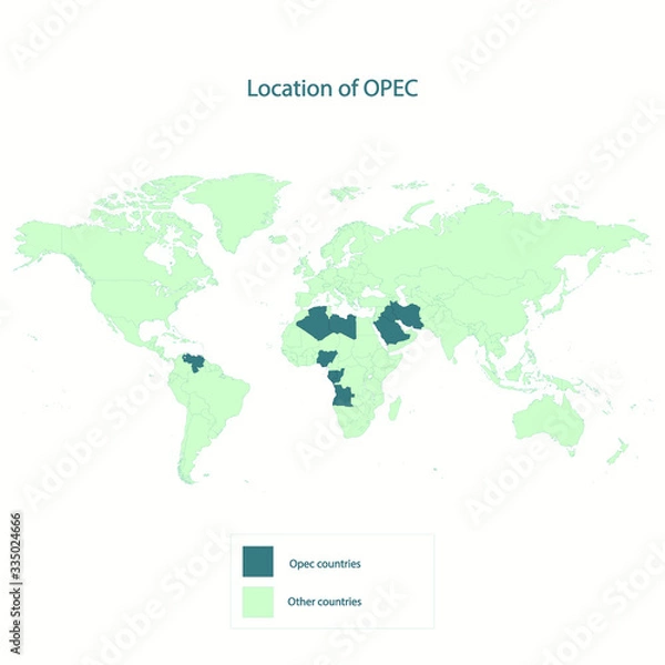 Fototapeta Location of OPEC