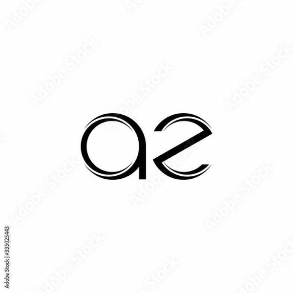 Fototapeta AZ Logo monogram with slice rounded modern design template