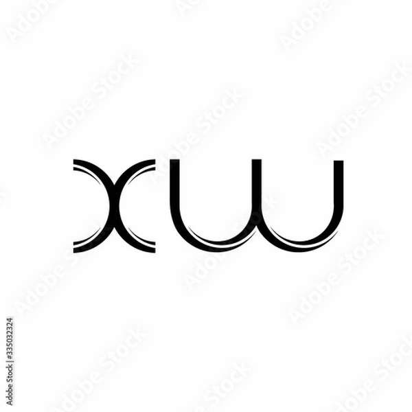 Fototapeta XW Logo monogram with slice rounded modern design template