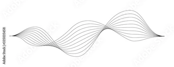 Fototapeta ENERGY FLOW DESIGN. MODERN WAVE LINE. FREQUENCY DIGITAL ILLUSTRATION. 