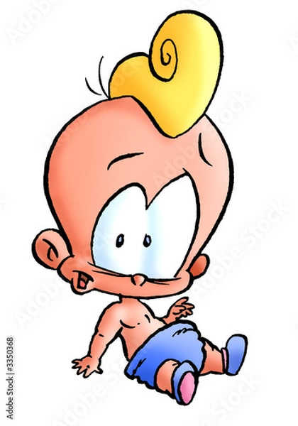 Fototapeta bébé houpette 01