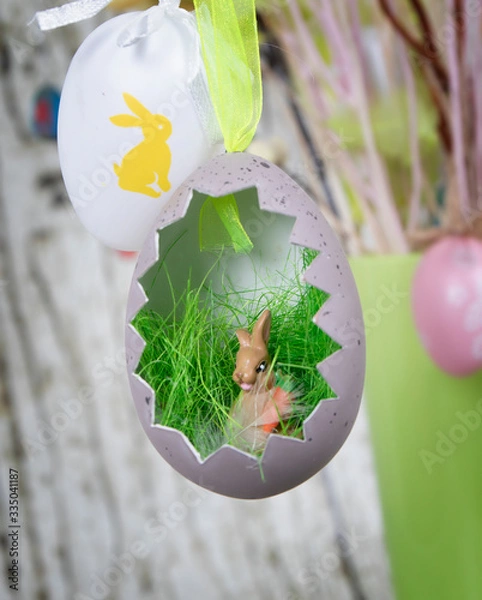 Obraz easter eggs and flowers