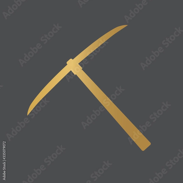 Obraz golden pickaxe icon- vector illustration