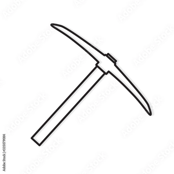 Fototapeta black pickaxe icon- vector illustration