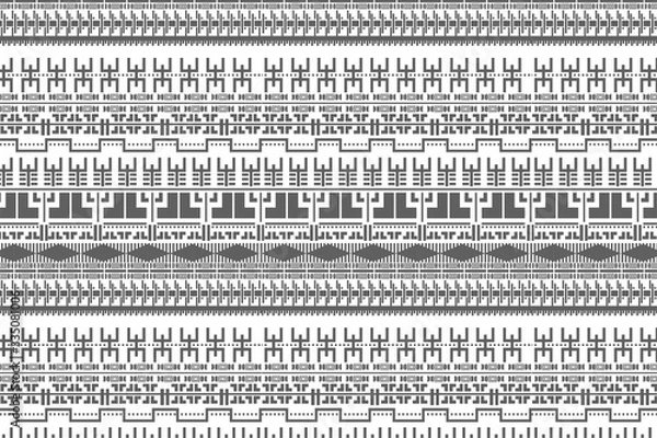Fototapeta Tribal art pattern. Ethnic geometric print. Aztec colorful repeating background texture.