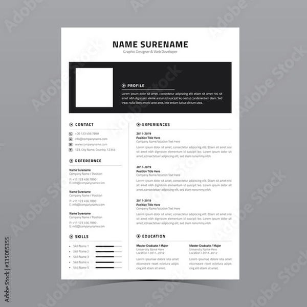 Fototapeta Resume Template