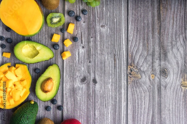 Obraz Tropical fruit and vegetable ingredients