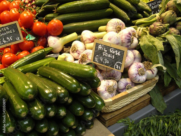 Obraz zucchini und knoblauch