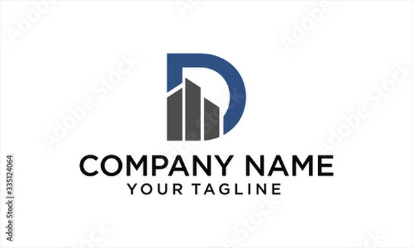 Obraz COMBINATION LOGO FROM D AND BUILDING LOGO DESIGN CONCEPT