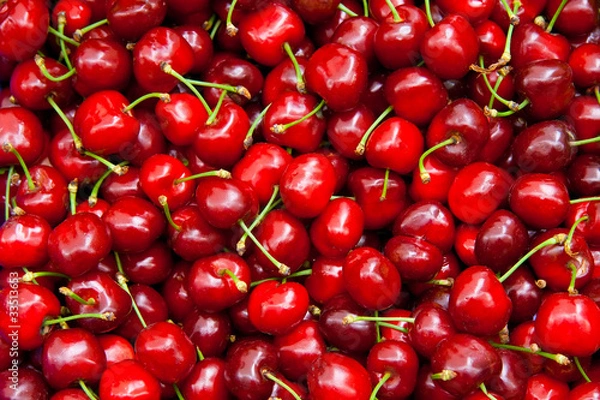Fototapeta Fresh Organic Red Cherries