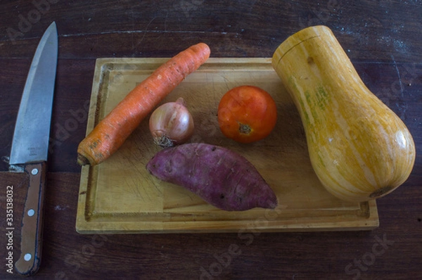 Obraz verduras para cortar