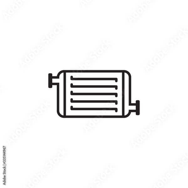 Fototapeta Radiator icon vector. Climate symbol. Linear style sign for mobile concept and web design. Radiator symbol illustration. Pixel vector graphics - Vector.