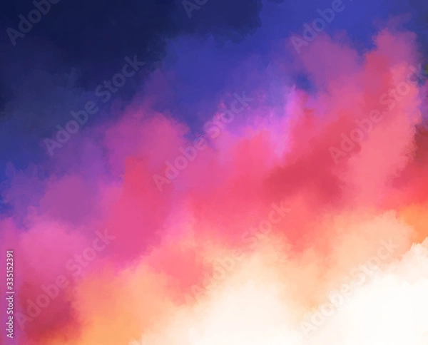 Obraz 水彩　グラデーション　雲