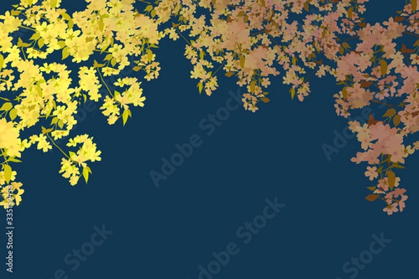 Fototapeta 夜桜、蒔絵風